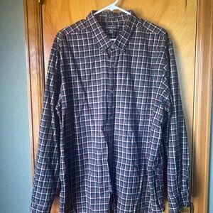 Eddie Bauer Navy and Red Checkered Shirt